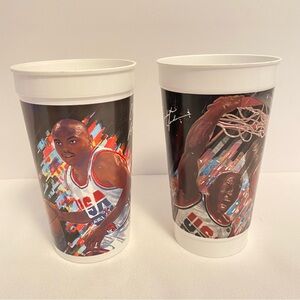 McDonald's Charles Barkley & Michael Jordon 1992 USA Dream Team Collector Cups